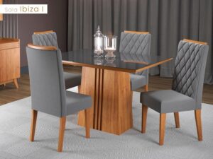 Mesa Ibiza + 4 Cadeiras Iza – 120cm – 1.17 – PR