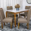 Mesa de Jantar Alegra Tampo Vidro Off 120×80 C/4 Cadeiras Diamante - 1.18 - RF - Image 4
