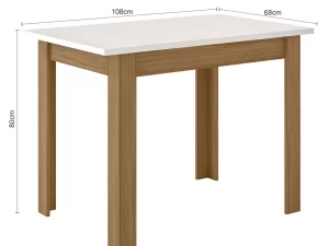 Mesa de Jantar Bellagio 4 Cadeiras Clara Assento Savana Poliman – 108x68cm – 3.7 – RN