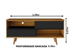 Rack Bancada NT 1180 TV até 50” – 1.35m – Notável – 2.4 – RF – 2.2 – RN/TRA