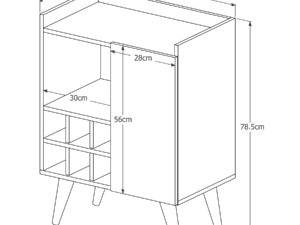 Aparador Buffet com Adega Moon MDP/MDF 60cm – Mania dos Móveis – 2.3 – CW