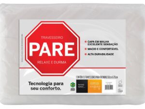 Travesseiro Suporte Firme “PARE, Relaxe e Durma” 40cm x 60cm – Fibrasca – 0.4 – SR – 0.3 – RN