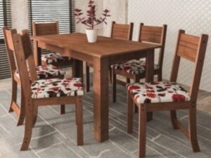 Conjunto Mesa Caribe 6 Cadeiras MDF 150cm – Indekes – 7.1 – CW