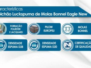 Colchão Casal New Eagle Molas Bonnel D28 138cm x 188cm – Luckspuma – 7.2 – CW