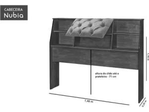 Cabeceira Nubia Casal 1P6N MDF 146cm – VJ Móveis – 2.5 – CW