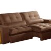 Estofado Sofá Fitipaldi Retratil Reclinavel Veludo Jolie 2,30m 2×90 – Idealle – 1.87 – SR - Image 2