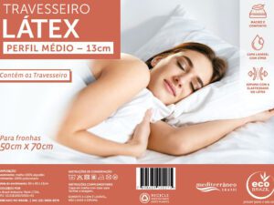 Travesseiro Latex Perfil Médio 50cm x 70cm – Eco Brazil – 1.2 – TRA