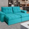 Estofado Sofá Iriri Retratil Reclinavel Veludo Inca 2,90m 2×120 – Idealle – 2.33 – SR