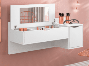 Camarim Suspenso Blush Tampa com Espelho e 1P Branco – 1,00m – 1.9 – Albatroz Moveis – SR