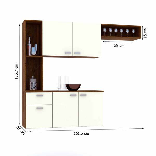 Cozinha Compacta Carisma 5P1G MDP 161cm - Vila Rica - 3.1 - CW - Image 3
