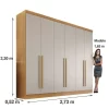 Roupeiro Guarda Roupa Gramado 6P6G MDF 273cm - Valverde - 1.67 - CW - Image 4