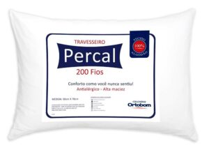 Travesseiro Percal 200 Fios Plus 50cm x 70cm – Ortobom – 0.3 – RN – 0.5 – LD