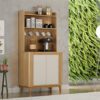 APARADOR CANTINHO DO CAFE MANTIQUEIRA MDF 2 PORTAS DETALHE RIPADO - 0,70M - VALDEMOVEIS - 3.5 - TRA-
