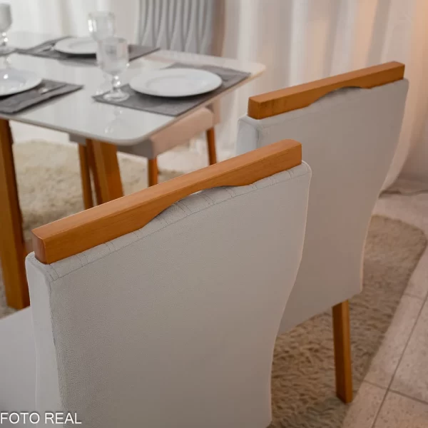 Mesa Pedro Mel Vidro OFF(120x80cm) + 4 Cadeiras Genova Veludo Art Assento - 1.2/RF - Imagem 11