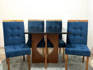 Mesa Madri (90x90cm) + 4 Cadeiras Sophia/Capri – Minasplac + WM Decor – 9.2/TD