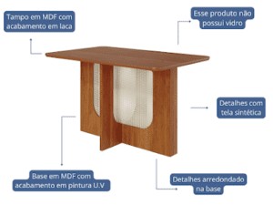 Mesa Jantas Louise 1,30M Cimol -Cinamomo – TRA/5.32