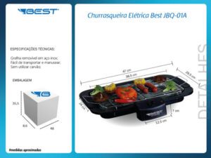Churrasqueira Elétrica Best JBQ-01A Preto – BEST – 1.3 – TD