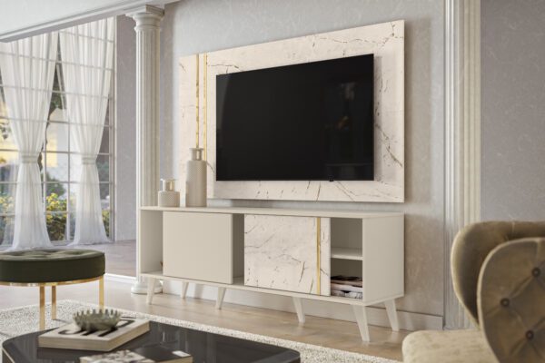 COMBO CRONOS/CRONUS RACK COM PAINEL ATÉ 65" 2 PORTAS CORRER - 1,60m - MADETEC - 4.3 - PR - 4.5 - TD/SR - Image 3