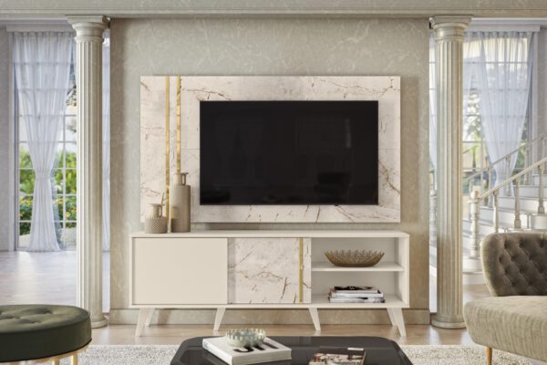COMBO CRONOS/CRONUS RACK COM PAINEL ATÉ 65" 2 PORTAS CORRER - 1,60m - MADETEC - 4.3 - PR - 4.5 - TD/SR - Image 2