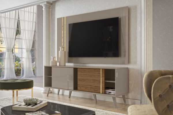COMBO CRONOS/CRONUS RACK COM PAINEL ATÉ 65" 2 PORTAS CORRER - 1,60m - MADETEC - 4.3 - PR - 4.5 - TD/SR - Image 5