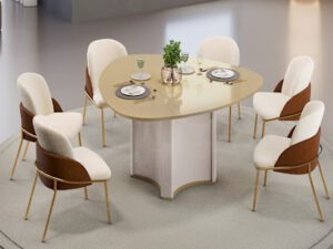 Mesa jantar Chanel c/ 6 Cadeiras Vitta – DJ Moveis –  TRA/4.41