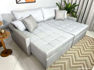 Sofa Cama Monaco 220 2x100cm – 10cm Linho – Orthobox SR/1.88