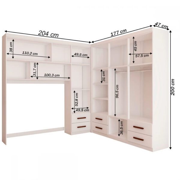 Roupeiro Guarda-Roupa 6P Hércules + Modulado 4P – CARIOCA MÓVEIS – 1.11 – TD - Image 3