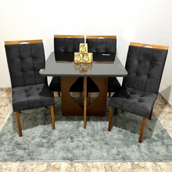 Mesa Madri (90x90cm) + 4 Cadeiras Sophia/Capri - Minasplac + WM Decor - 9.2/TD