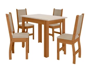 Mesa de Jantar Bellagio(108×69) + 4 cadeiras Clara Poliman – 4.3/RF