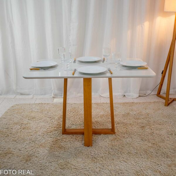 Mesa Pedro Mel Vidro OFF(120x80cm) + 4 Cadeiras Genova Veludo Art Assento - 1.2/RF - Imagem 3