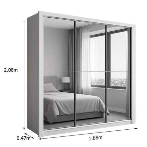 Guarda Roupa Veneza Premium 3P C/Espelho 4G - Carioca - 1.88m 1.0/RF - Imagem 3