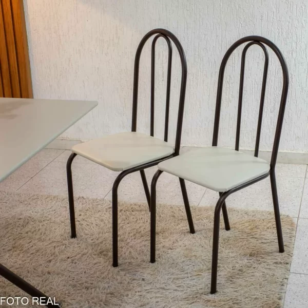 Mesa de Cozinha Base Ipanema (75x75cm) + 4 cadeiras Ubatuba(37cm) - 3.3/RF - Imagem 7