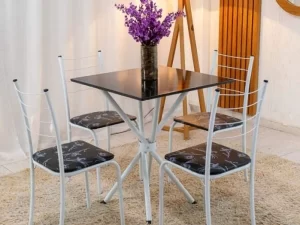 Mesa Rio Base Ipanema(64x64cm) + 4 Cadeiras Rio – Teixeira – 3.2/RF