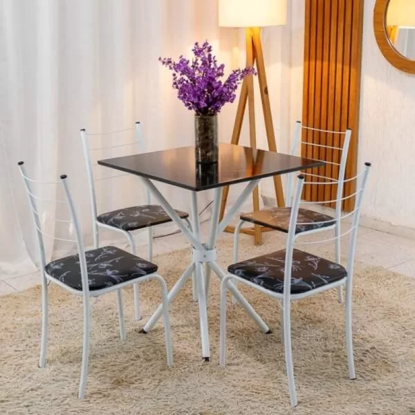 Mesa Rio Base Ipanema(64x64cm) + 4 Cadeiras Rio - Teixeira - 3.2/RF