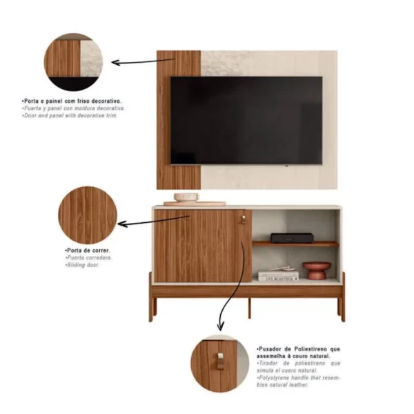 Rack e Painel Wood Mobler - 1.20m - 2.8/RF - Imagem 3