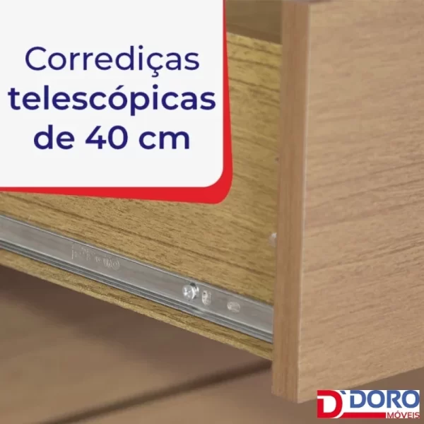Roupeiro Titanium  2 P 6G C/ 1 Espelho Detalhe Ripado 100% MDF -  2.20m - D Doro -1.9/RF/SR - Imagem 5