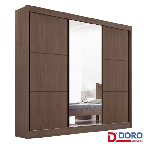 Roupeiro Casal Cristal 3P 6G 100% MDF Portas Flex Larg. 2.42m - D Doro 1.9/RF/PR - Imagem 3
