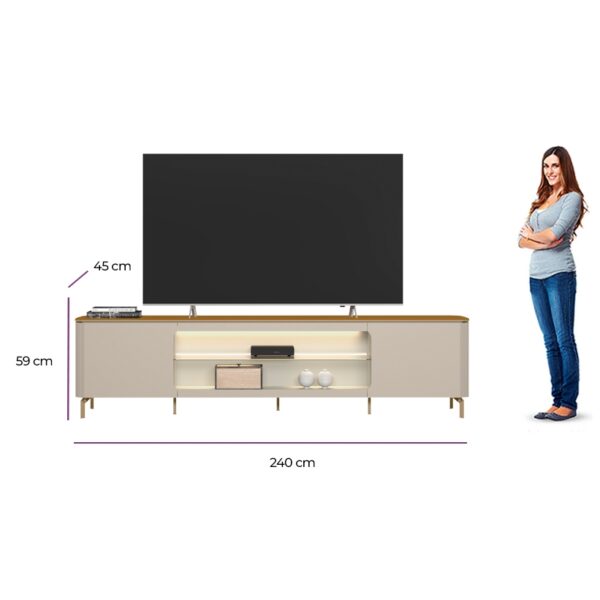 Rack até 85″ Santorini LINEA BRASIL - 2.39m - 9.7/TD - Imagem 4