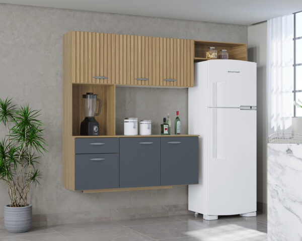 Cozinha Compacta Suspensa 6P 1G com Balcão Isis - 1,80m - 3.7/SR