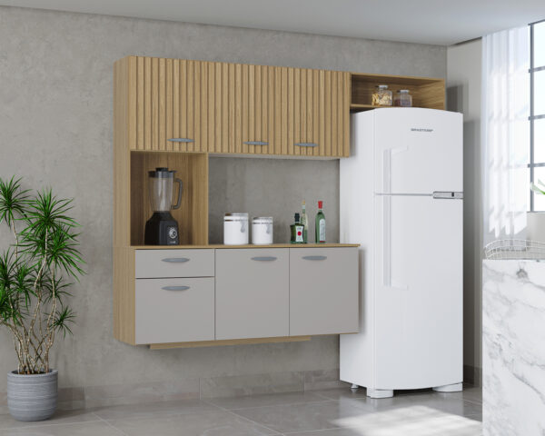 Cozinha Compacta Suspensa 6P 1G com Balcão Isis - 1,80m - 3.7/SR - Imagem 2