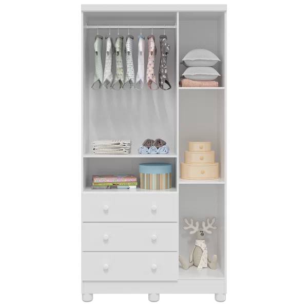 Roupeio GR 3 Portas Tedy 100%MDF – PEROBA MÓVEIS - 91,9cm 5.8/TD - Imagem 3