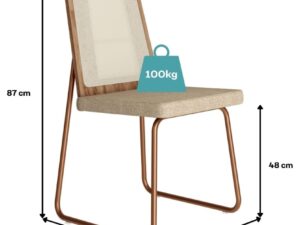Kit 2 Cadeiras Wood 1751 CARRARO MÓVEIS – 0,46m – 3.4/TD