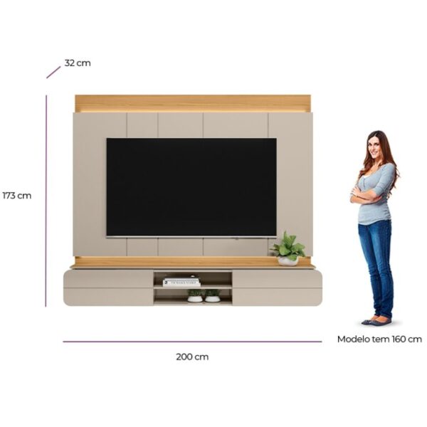 Painel Home ate 75" Zurique LINEA BRASIL - 2.0m 8.8/TD - Imagem 3