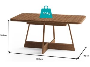 Mesa Átria 1592 Retangular (1,60m) + 4 Cadeiras Hug 1749 CARRARO MÓVEIS – 1.55/TD
