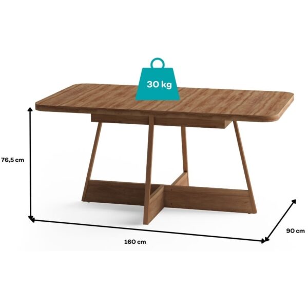 Mesa Átria 1592 Retangular CARRARO MÓVEIS - 1,60m - 4.6/TD - Imagem 3