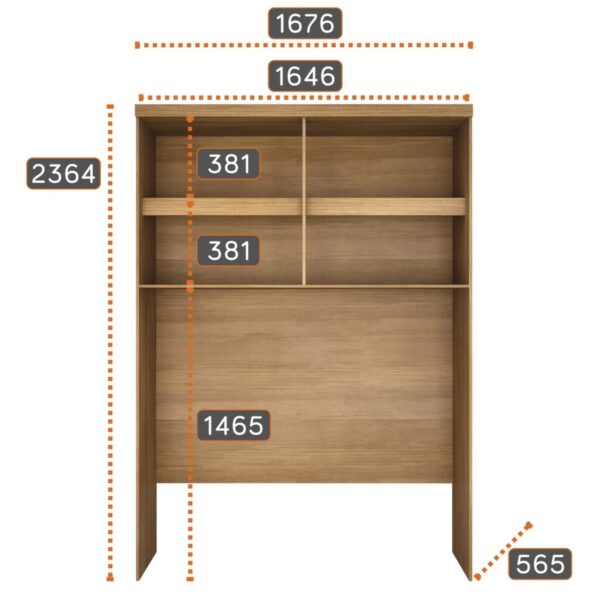 módulo Aéreo Casal/Queen Rizon 100%MDF – NOVO HORIZONTE - 167,6cm - 6.4/TD - Imagem 3