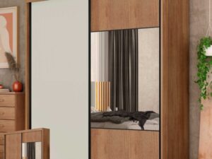 Roupeiro Versatto 2P6G C/1 porta espelhada – Novo Horizonte – 100%MDF – 2,08m – 1.5/TRA 1.6/RN/TD