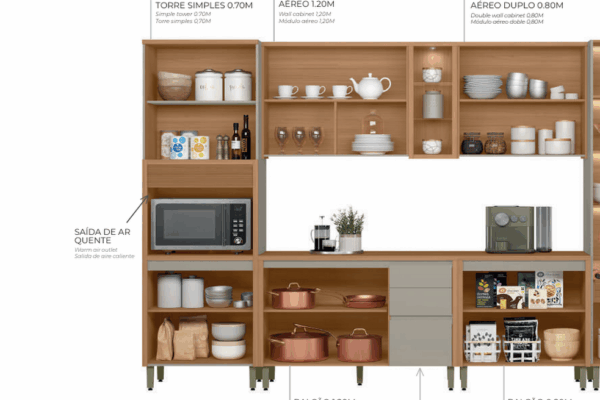 Cozinha Allure 5 Peças Linea Brasil - 2,70m - 1.9/TRA 2,0/TD - Imagem 5