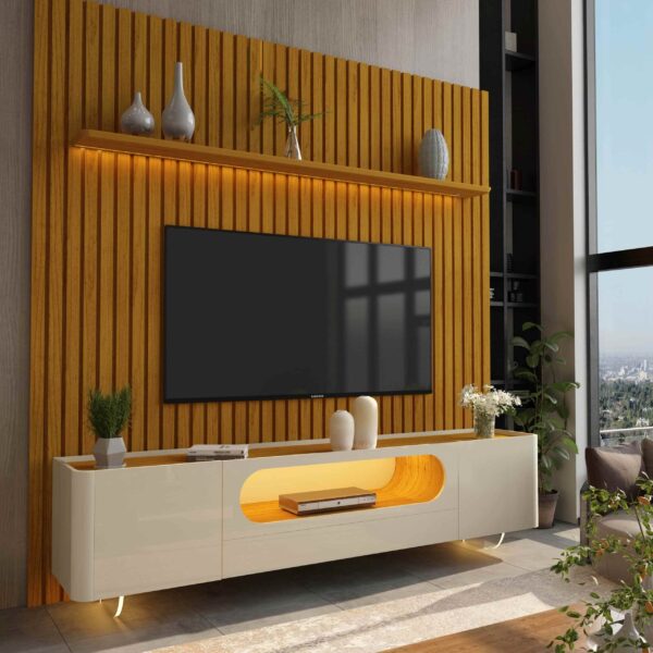 Painel Nobre + Rack Nobre Com LED Gelius - 2,30m - 1.95/SR - Imagem 2