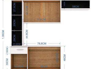Cozinha Suspensa 5P 1G c/ balcao Isis – 1,63m – 2.8/SR